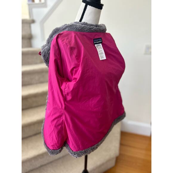 Patagonia GIRL Grey Pelage Fleece Button Up Jacket - Picture 9 of 10